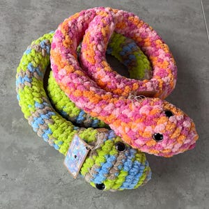 Handmade Crochet Giant Snake Plush – Soft Toy – Jumbo Snake Gift for Kids or Adults