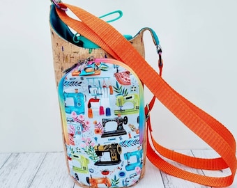 Bottle holder- water, wine, thermos, personal blender. Sewing machines. Crossbody bag. Hiking bag. Sling bag.