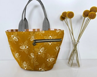 Bee tote bag // Australian made // mustard bag // market tote // beach bag // shopping bag