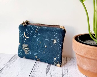 Poream Stars And Crescent Moon Yellow Blue Customized Retro Leather Cute Classic Coin Purse Clutch Pouch Wallet For Womens Poream Stars And Crescent Moon Yellow Blue Customized Retro Leather Cute Classic Coin Purse Clutch Pouch Wallet For Womens