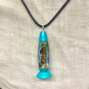 Oasis Teal Lava Lamp Necklace: Fusion Bubble Pendant