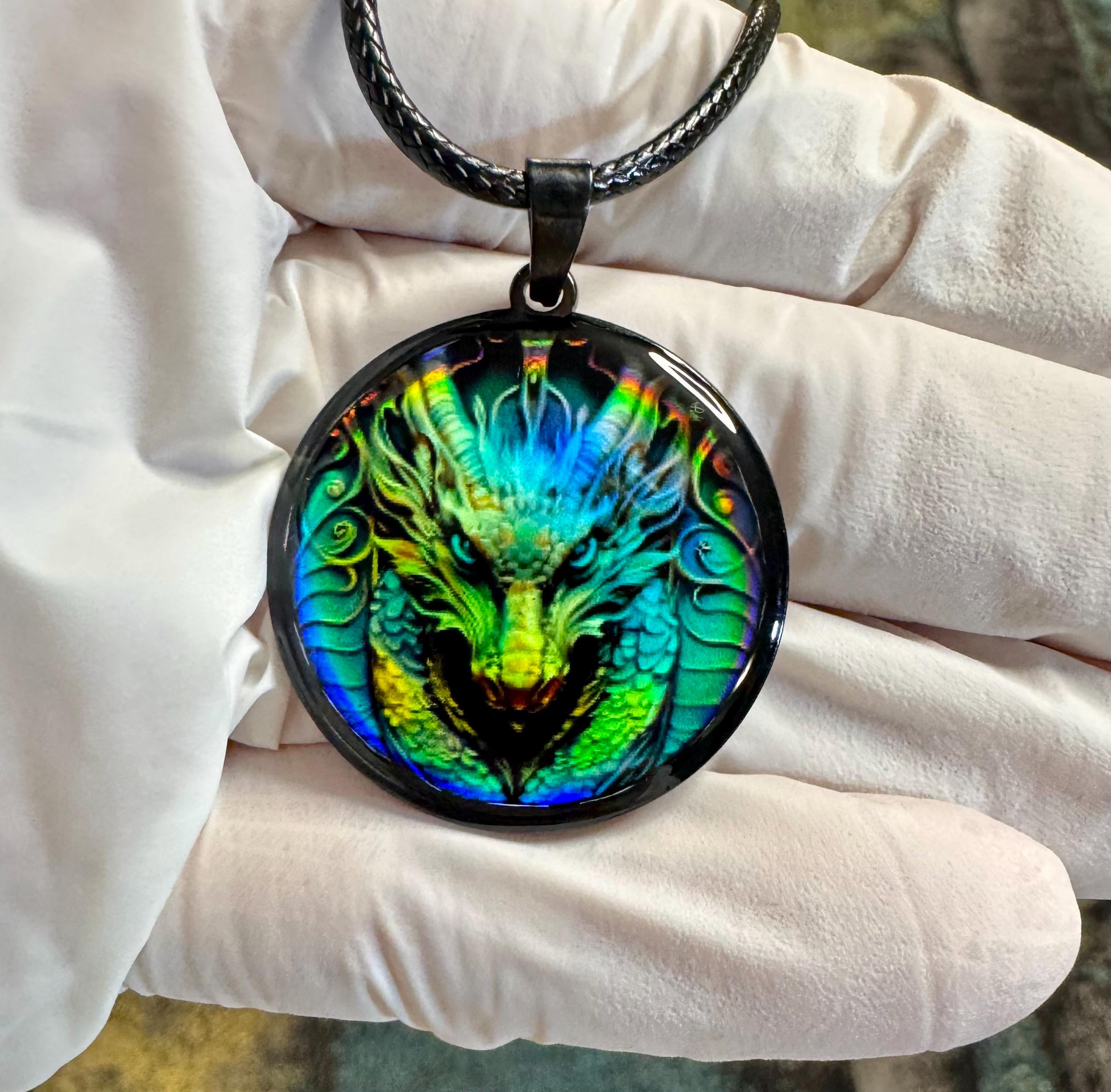 Porte-clés Ou Pendentif Vintage En Verre Holographique œil 3D, Effet Rétro Et Plaqué Or - Nouveau Rétro