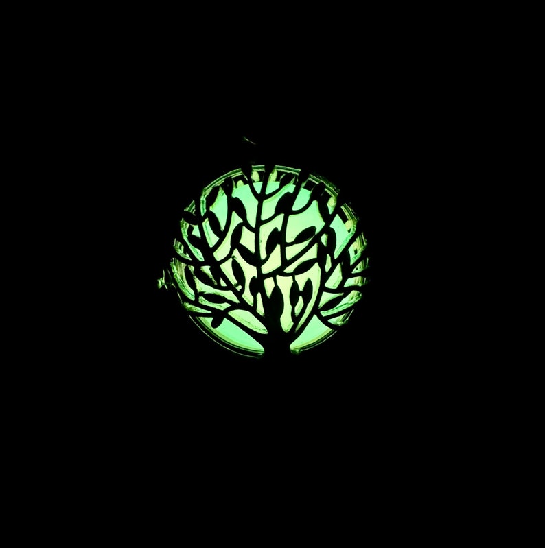 Cage Tree Pendant Charm With Glow in the Dark Insert Number 2 Cage