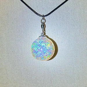 Sphere pendant 1 inch 2 sided double color Mylar sphere with clear center inside,sphere,orb pendant,unusual pendant