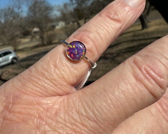 Sterling Silber Opal Ring Größe 20,5 cm