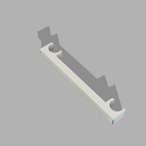 May include: White plastic curtain rod bracket with two holes for mounting.