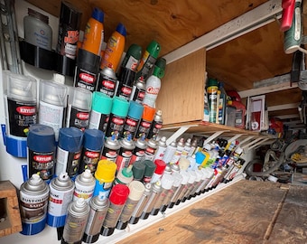 Digital STL and 3mf File, Spray Can Organizer Spray Paint, Hairspray, Cleaner Storage for Garage or Craft Room Wall Organization. Large Cans