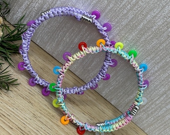 Woven Fidget Picky Bracelet: Metal Snake Band, Sensory Neurodivergent Jewelry