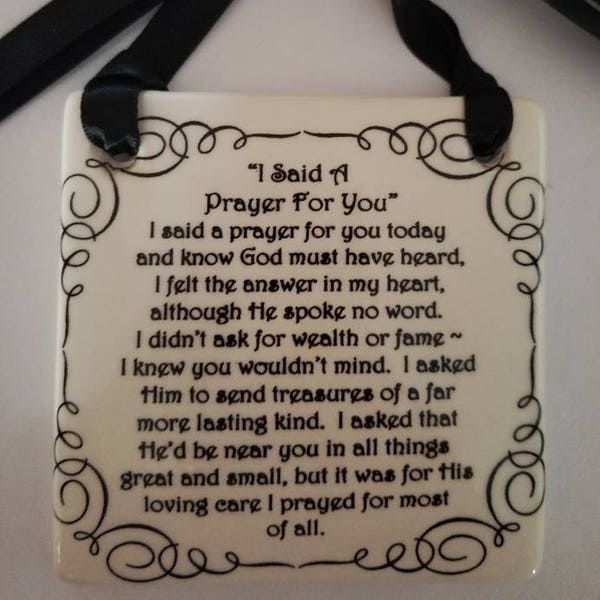 I Said a Prayer for You Decorative Ceramic Plaque Gift