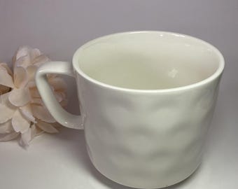 Embossed Circle Ceramic Mug 18oz Oversized Coffee Cup Minimalist Kitchen Gift