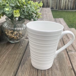 White Porcelain Mug: Modern Minimalist Coffee Cup, Elegant Drinkware