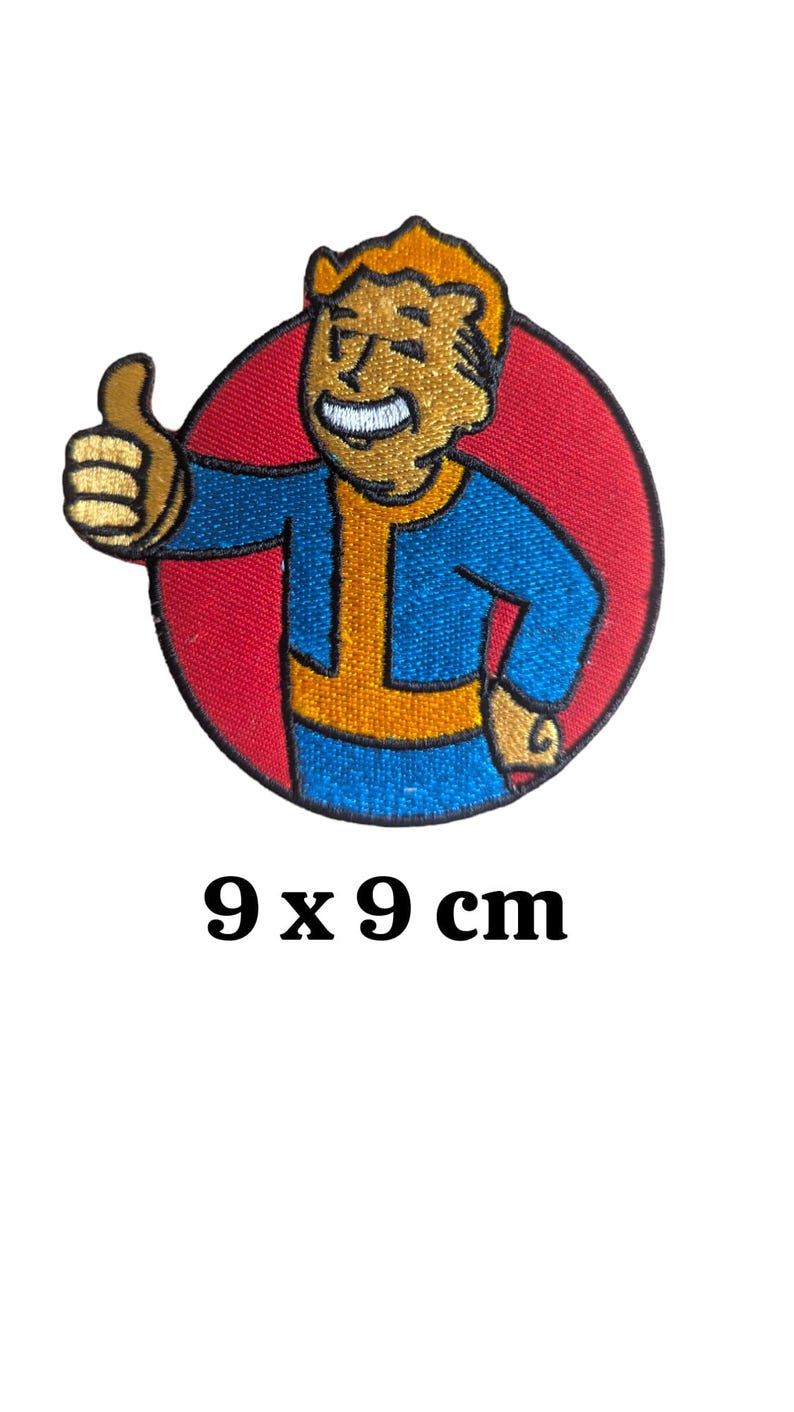 Vault boy 'Fallout' game pip boy thumb punk Iron on Sew on Embroidered patch Transfer Bag Jeans Applique - AB image 1