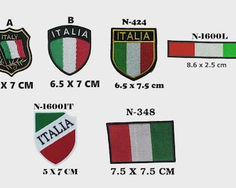 Italian Flag Shield Patch – Embroidered Iron-On Applique