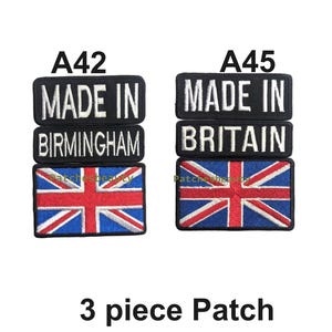 Made in Great Britain Birmingham Union jack Patch Badge Sports T-shirt Jacket Jeans Fabric Applique Transfer 3 piece patch