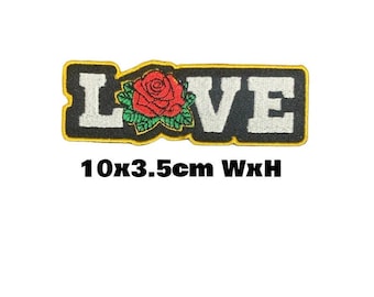 Love Rose Embroidered Patch badge cool trendy Flower Iron/Sew On Applique 1204