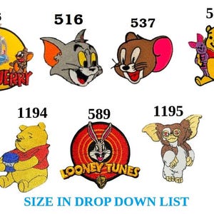 Winnie the Pooh Eeyore Tigger Piglet Cartoon characters Tom and Jerry Cartoon Cat Mouse Embroidered Iron Sew On Patch Badge Dress Transfer