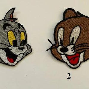 Tom & Jerry Cartoon Charakter gesticktes Abzeichen Patch zum Aufnähen gute Qualität Jacke Jeans Tasche Stoffe Transfer Applikation