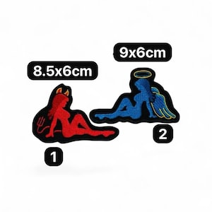 Angel Devil Iron-On Patch, Biker Applique N-25