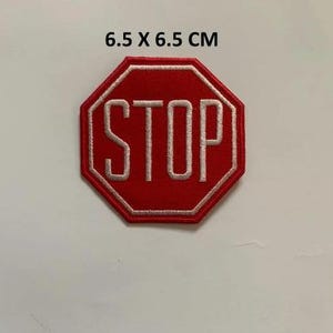 STOP Advise Embriodered Patch Badge Fancy Transfer Jacket Jeans Bag N-64