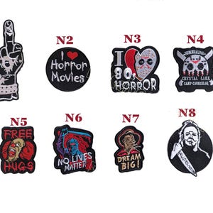 Geborduurde patch horrorfilm, Halloween-appliqué naaien/strijken patch badge fancy transfer