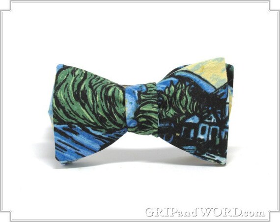 The Starry Night Vincent Van Gogh Bow Tie | Etsy