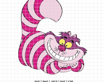 3186 - Cheshire cat to Alicee in wonderland SVG, EPS, PNG - Cheshire cat clipart vector. Disneyy characters Alice in wonderland dtf