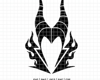 2644 - Maleficent SVG - EPS - PNG - Maleficent dtf clipart vector. Meleficent line art svg. Disneey Bad bitch clipart. Disney villains dtf
