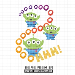 May include: A digital graphic featuring three green aliens with three eyes each, wearing blue uniforms. The aliens are surrounded by orange, red, and purple circles. The word "OHHH!" is written in yellow. The image is on a white background.
