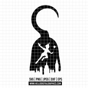 2693 - Peter pan, Disneyy SVG, EPS, PNG - Never grow up Clipart Vector. Disneey Captain Hook dtf. Peter Pan dtf. Peter Pan silhouette dtf