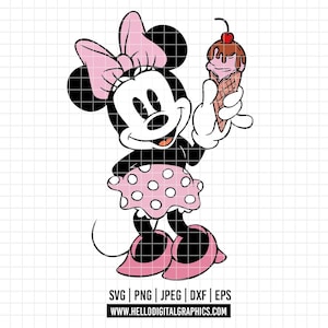 2942 - Kleine Minnie SVG, EPS, PNG - Disneyy Freunde Minnie Clipart Vektor. Disney Mädchen Minniee dtf. Minnie süß dtf