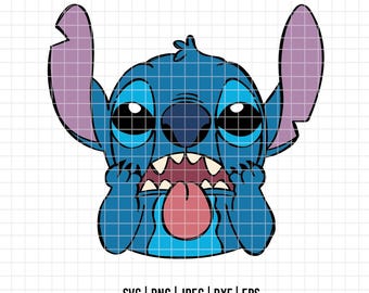 3158 - Stitch stanco SVG, EPS, PNG - Clipart vettoriale di Lilo e Stitch. Contorno delle icone di Stitch. Disegno al tratto Disney Stitch. Svg di Stitch