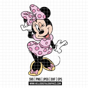 2940 - ミニーの気分 SVG、EPS、PNG - ディズニーの友達ミニーのクリップアートベクター。ディズニーの女の子ミニーDTF。ミニーのかわいいDTF