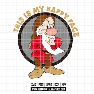 2724 - Grumpy, The seven dwarfs SVG, PNG, EPS - Snow white and the seven dwarfs clipart vector. Disneyy Grumpy dtf. Disneey quotes dtf