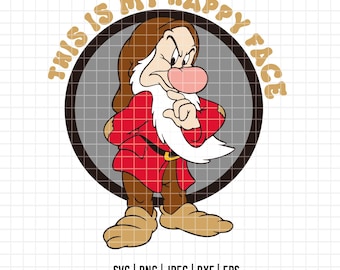 2724 - Grumpy, The seven dwarfs SVG, PNG, EPS - Snow white and the seven dwarfs clipart vector. Disneyy Grumpy dtf. Disneey quotes dtf