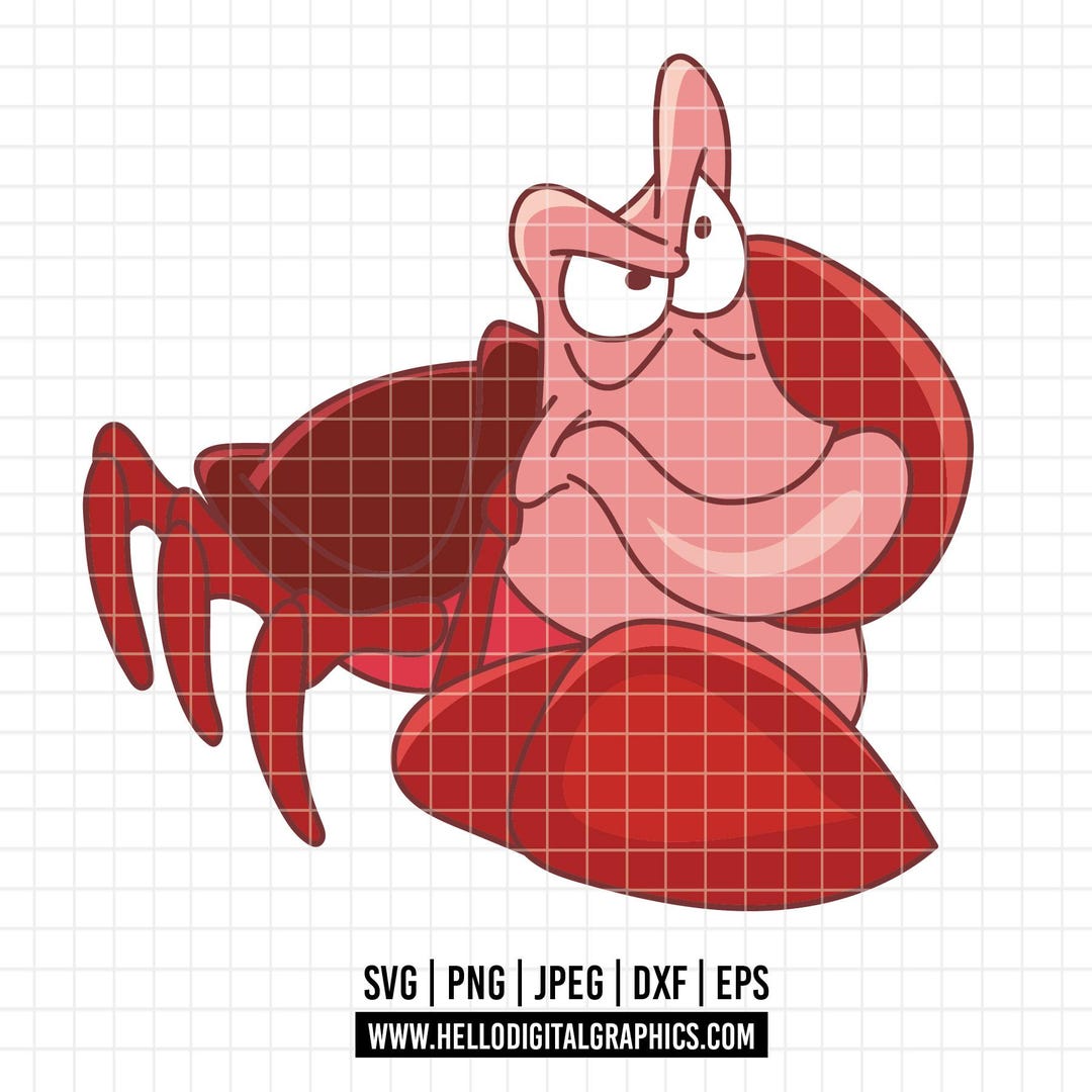 Sebastian Fish Pattern 2425 - Sebastian, the Little Mermaid SVG, EPS, PNG - Sebastian the Crab ...