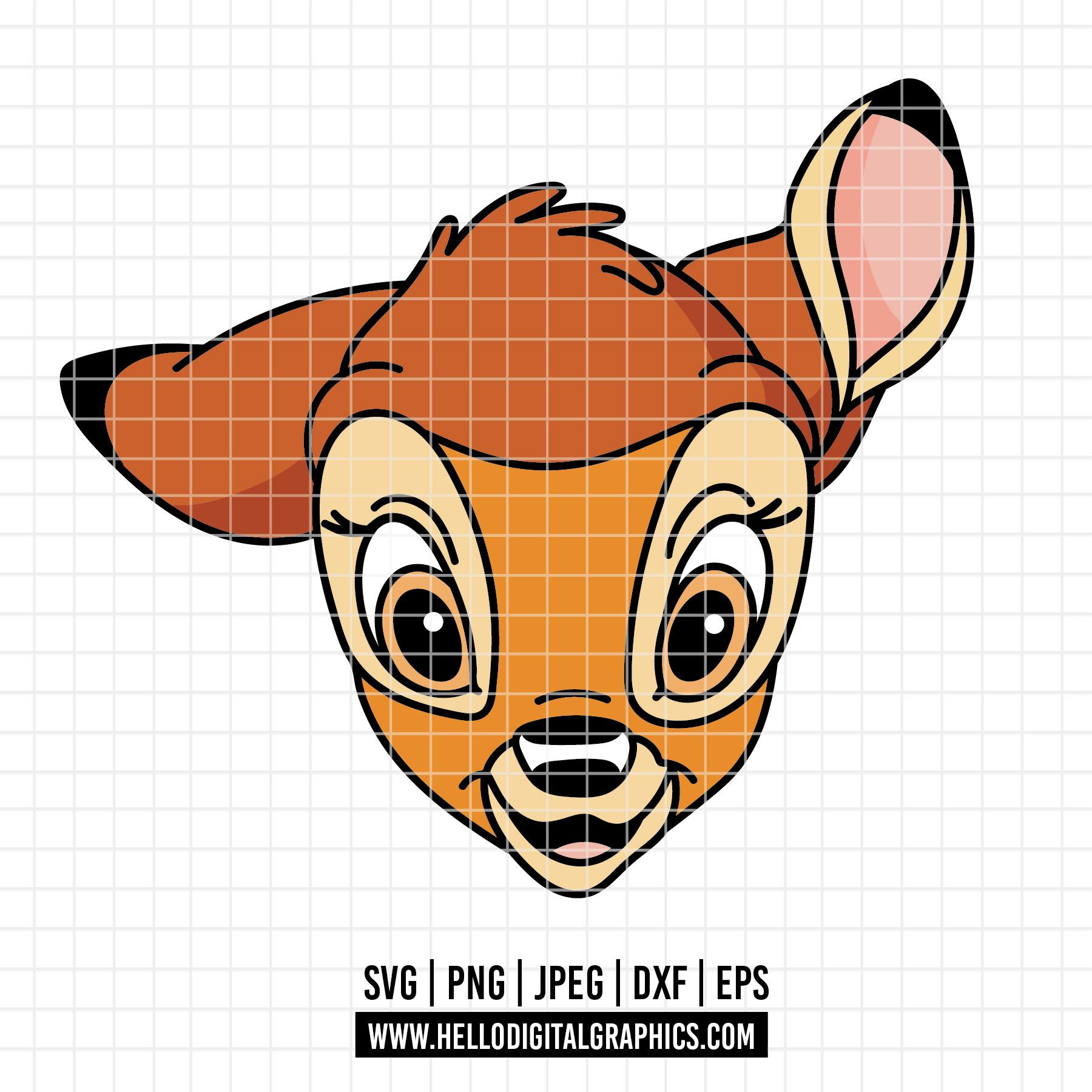 3607 - Bambi's Face Dtf Full Color Svg, Eps, Jpeg, Dxf, Png