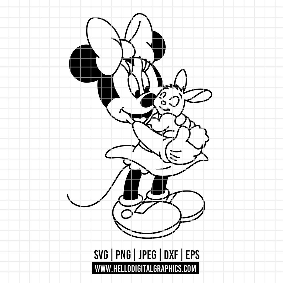 Minny Rabbit 3295 - Minniee With a Rabbit SVG, EPS, PNG - Disneyy Friends Minnie ...