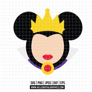 2346 - Evil queen cartoon icon SVG - EPS - PNG - Evil queen dtf clipart vector. Evil queen line art svg. Disneey Disney villains dtf