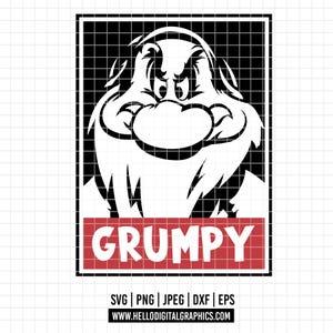 2489 - Grumpy, Snow White and the seven dwars SVG, EPS, PNG - Disneyy Grumpy Clipart Vector. Grumpy dtf. Grumpy project, Grumpy full color