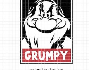 2489 - Grumpy, Schneewittchen und die sieben Zwerge SVG, EPS, PNG - Disneyy Grumpy Clipart Vektor. Grumpy dtf. Grumpy Projekt, Grumpy Farbe