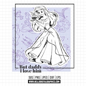 2366 - Princesa Ariel, La Sirenita en color SVG, PNG, EPS - Clipart vectorial de citas de la princesa Ariel de Disney. Clipart dtf de La Sirenita.