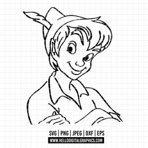 2676 - Peter pan never grow up SVG, PNG, EPs- peter pan clipart vector. Peter Pan phrases svg. Peter Pan dtf. Disneey, Peter Pan silhouette
