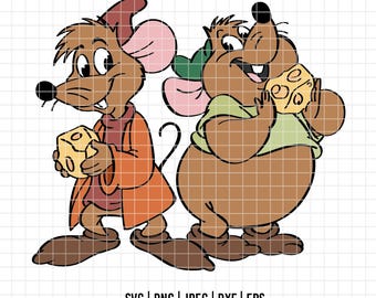 2856 - Jack y Gus, escenas de Cenicienta SVG, PNG, EPS - Clipart vectorial de Jack y Gus. Escenas icónicas de Cenicienta (dtf). Cenicienta (dtf)