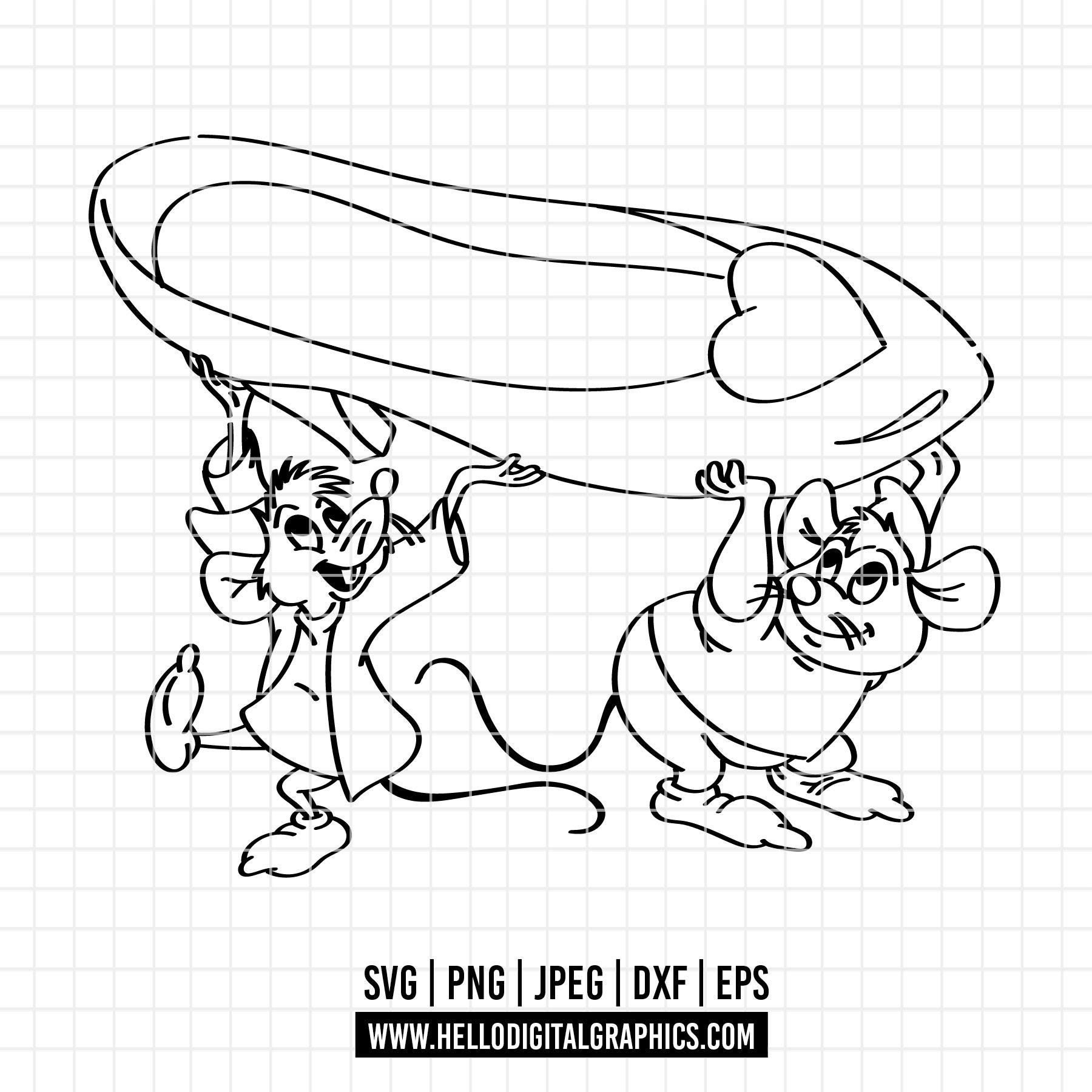2821 - ジャックとガスのシンデレラ SVG、PNG、EPS - ディズニーの