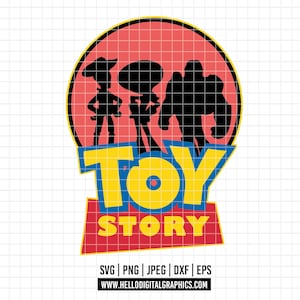 3087 - Toy Story Logo SVG, PNG, EPS - Toy Story Disney Buzz und Woody's Clipart. Andys Freunde. Andys Spielzeug für immer Linie Kunst