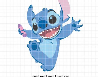 2497 - Disney Stitch a colori SVG, EPS, PNG - Lilo e Stitch Clipart Vector. felice Stitch dtf. le avventure di Stitch dtf