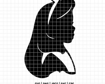 2829 - Alicee in wonderland-silhouet SVG, EPS, PNG - Disney Alice outline/clipartvector. Alice in Wonderland dtf