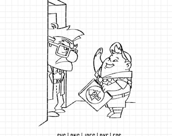 2840 - Up= Adventure Is Out There SVG, PNG, EPS - Up= Balloon Shirt, Up characters: Carl, Dug, Russel, Kevin. Up movie Clipart. Up svg.