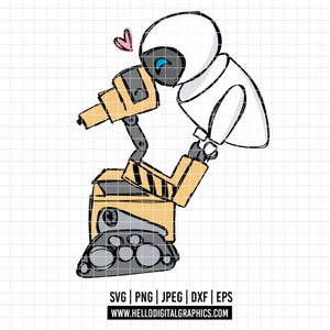 2305 - Wall-e SVG, EPS, PNG - Wall-e Clipart Vector. Wall-e dtf. Disneey Wall-e iconic scenes. Wall-e full color dtf