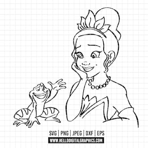 2592 - The princess and the frog icon SVG, EPS, PNG - The princess and the frog Clipart Vector, Tiana princess svg, Tiana dtf. Disneyy dtf
